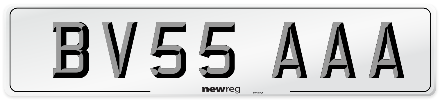 BV55 AAA Number Plate from New Reg